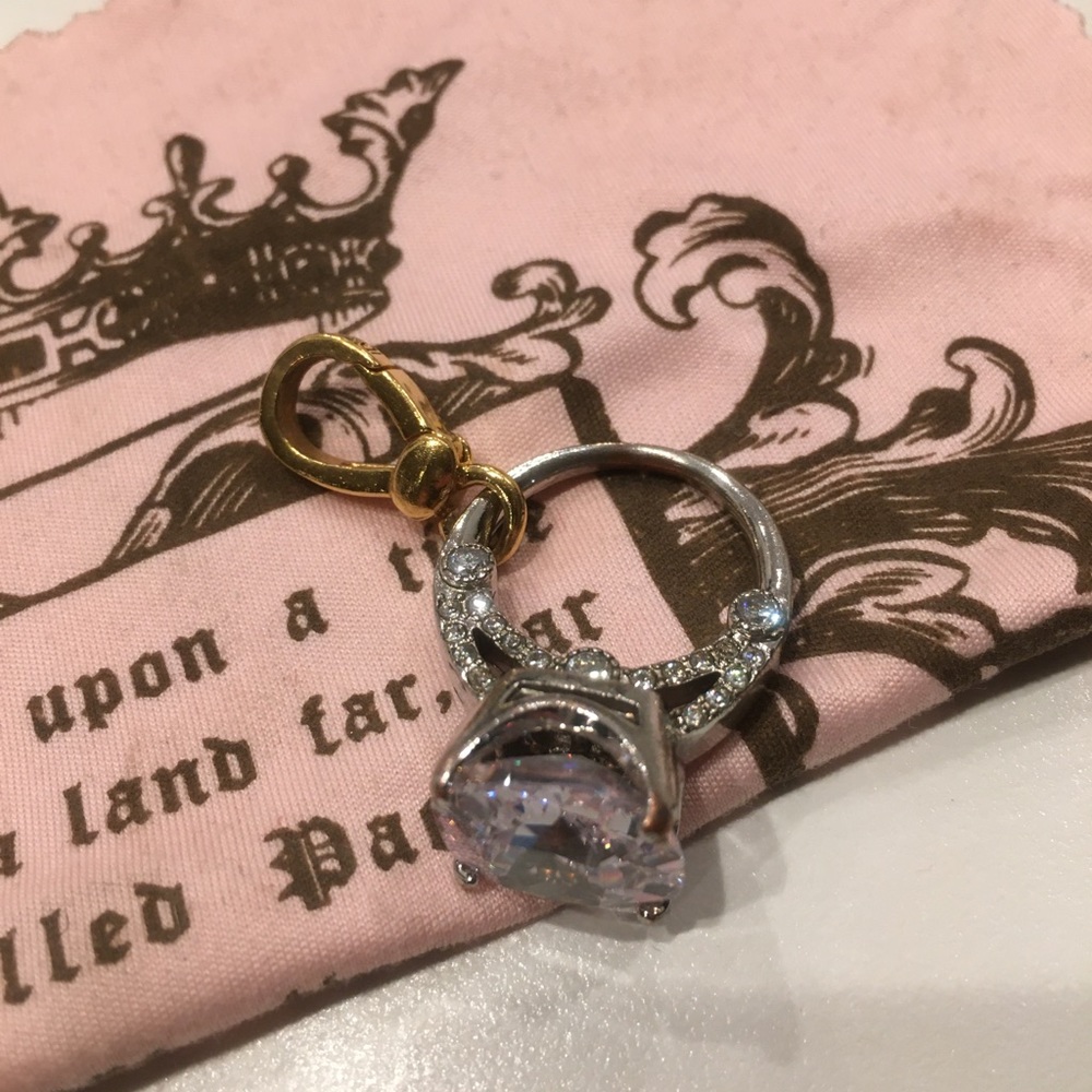 Juicy couture big faux diamond ring charm